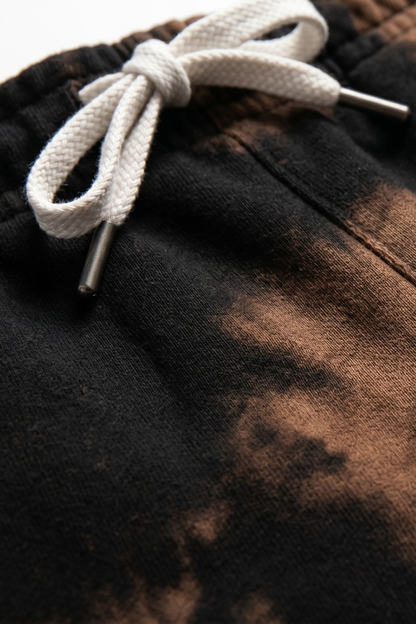 Smokey Spill Tie Dye Brown Black Shorts
