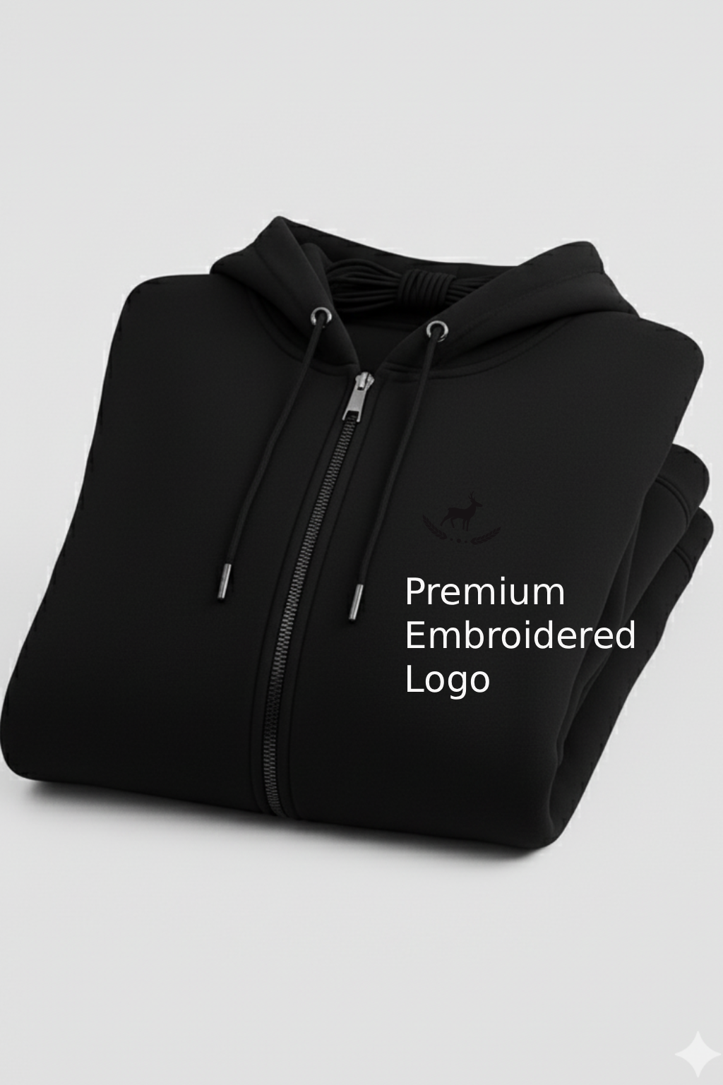 Kleeves Classic 400 GSM Black Zip Hoodie