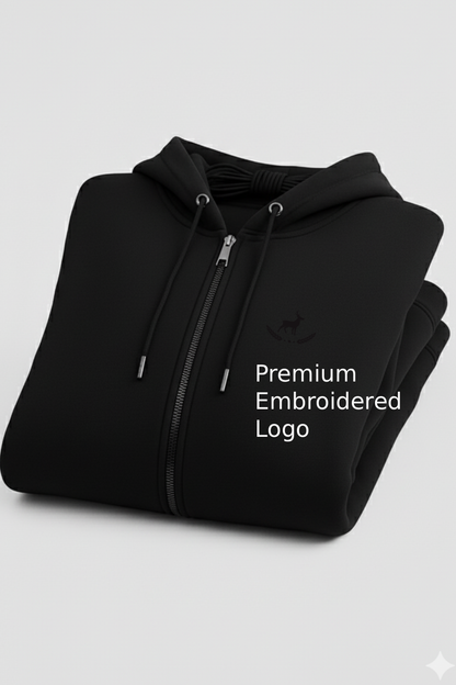 Kleeves Classic 400 GSM Black Zip Hoodie