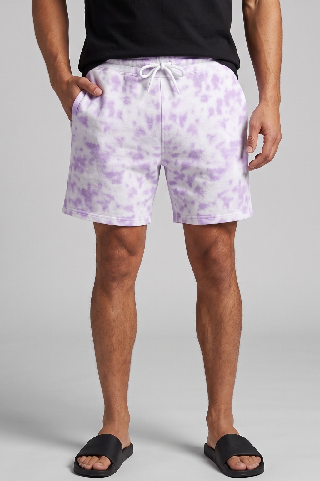 Lilac Eclipse Tie Dye White Lavender Shorts