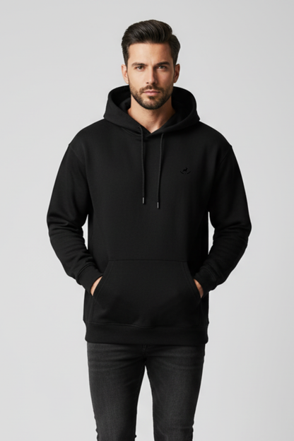 Kleeves Classic 100% cotton 300 GSM Black Hoodie