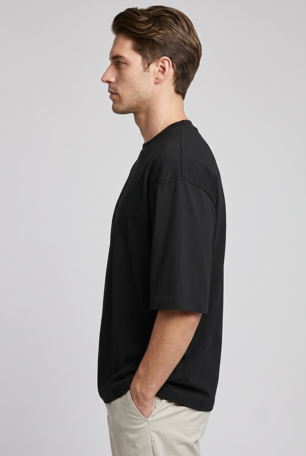 Kleeves Classic 100% Cotton 240 GSM Black Oversized T-Shirt