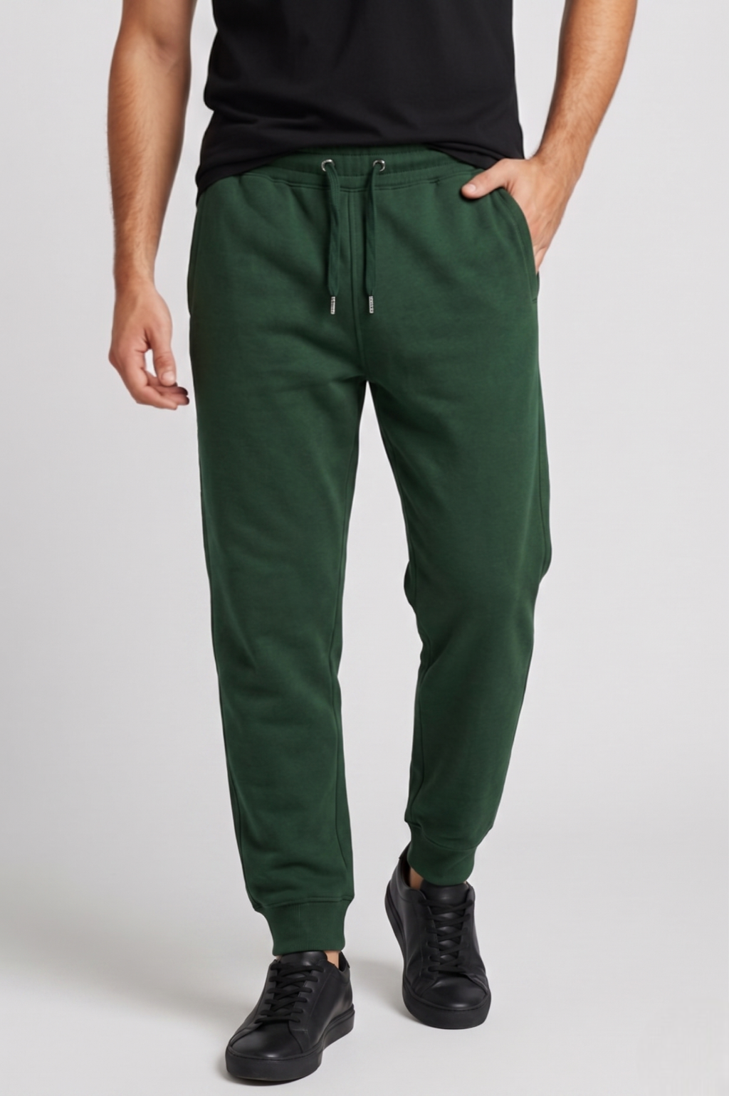 Kleeves Classic 100% Cotton Bottle Green Joggers