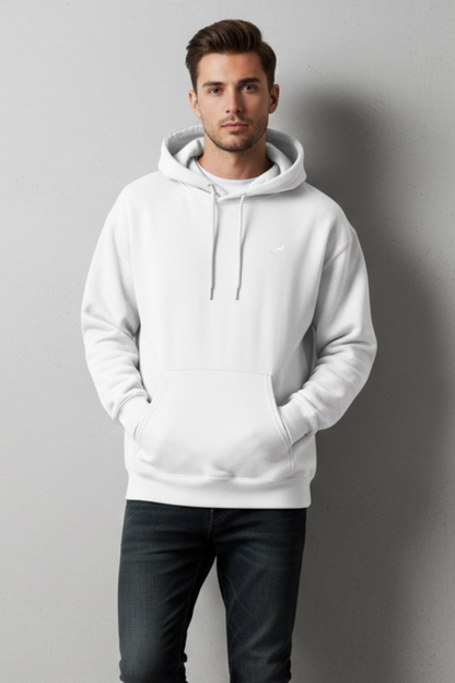 Kleeves Classic 100% cotton 300 GSM White Hoodie