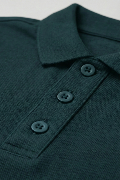 Men's Petrol Blue 100% Cotton Polo T-shirt