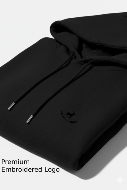 Kleeves Classic 100% cotton 300 GSM Black Hoodie