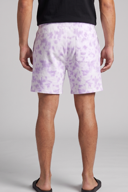 Lilac Eclipse Tie Dye White Lavender Shorts