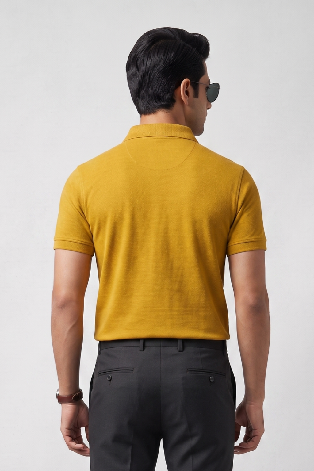 Men's Mustard Yellow 100% Cotton Polo T-shirt