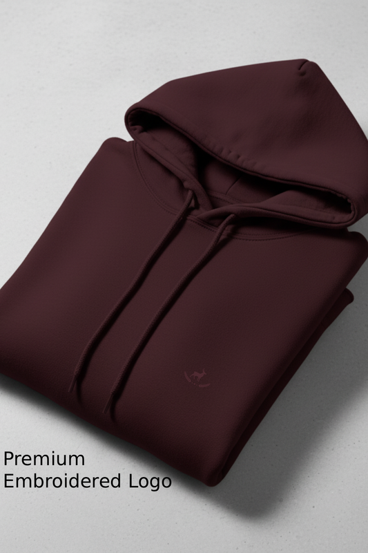 Kleeves Classic 100% cotton 300 GSM Maroon Hoodie