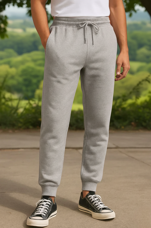 Kleeves Classic 100% Cotton Grey Melange Joggers