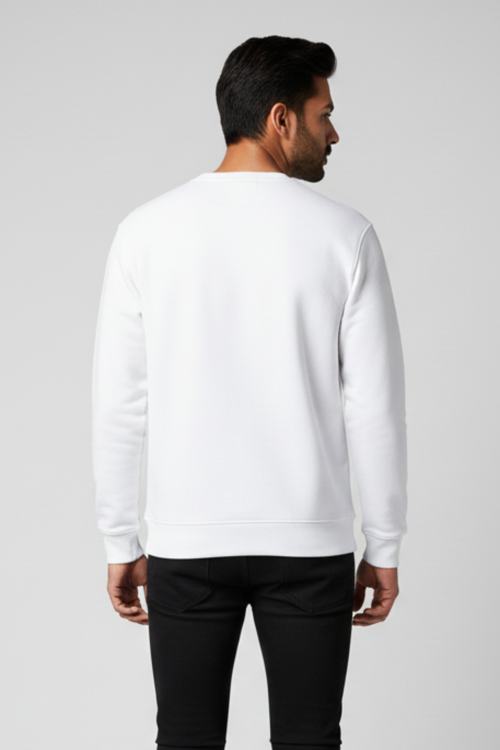 Kleeves Classic 100% Cotton 300 GSM White Sweatshirt