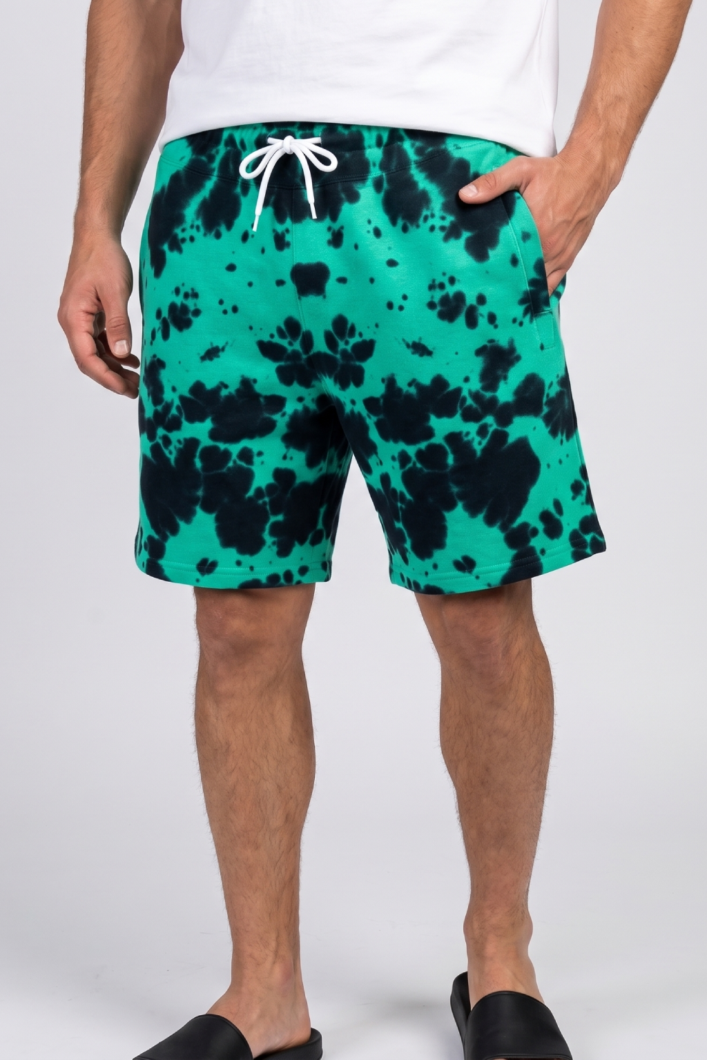 Toxic Drip Tie-Dye Green Black Shorts