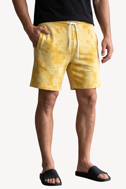 Sunburst Drift Tie Dye Yellow Shorts