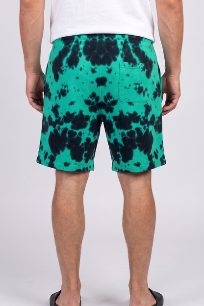 Toxic Drip Tie-Dye Green Black Shorts