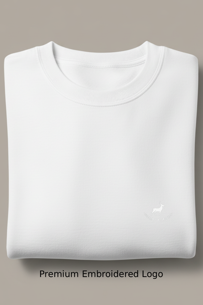 Kleeves Classic 100% Cotton 300 GSM White Sweatshirt