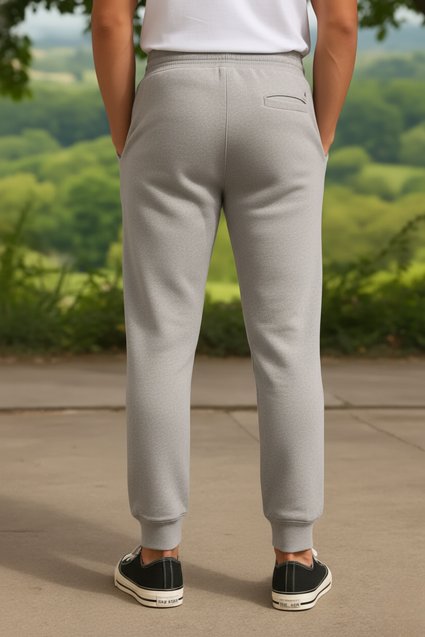 Kleeves Classic 100% Cotton Grey Melange Joggers