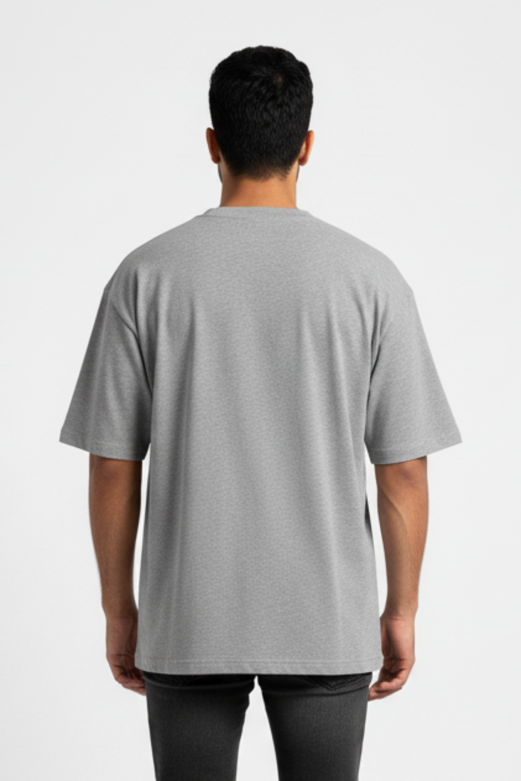 Kleeves Classic 100% Cotton 240 GSM Grey Melange Oversized T-Shirt