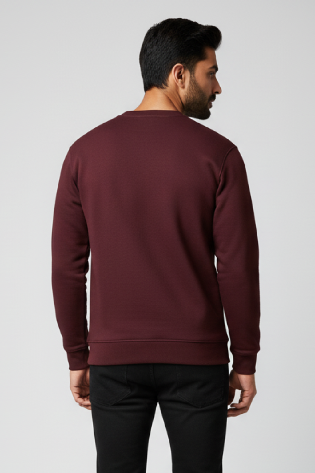 Kleeves Classic 100% Cotton 300 GSM Maroon Sweatshirt