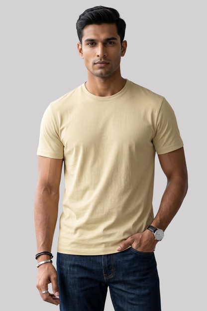 Kleeves Supima Cotton Beige T-Shirt- 100% Supima Cotton