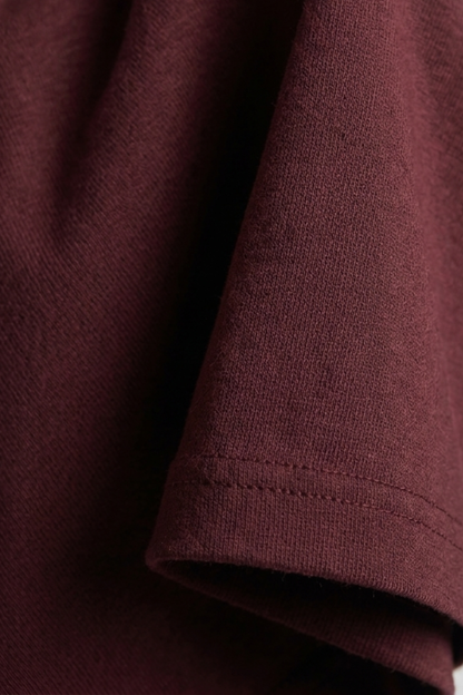 Kleeves Classic 100% Cotton 240 GSM Maroon Oversized T-Shirt