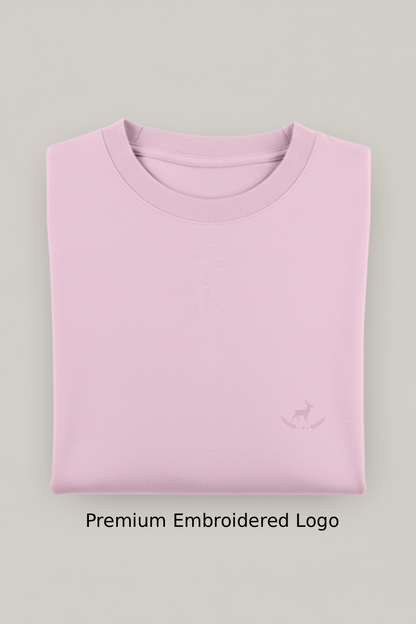 Kleeves Classic 100% Cotton 300 GSM Light Baby Pink Sweatshirt