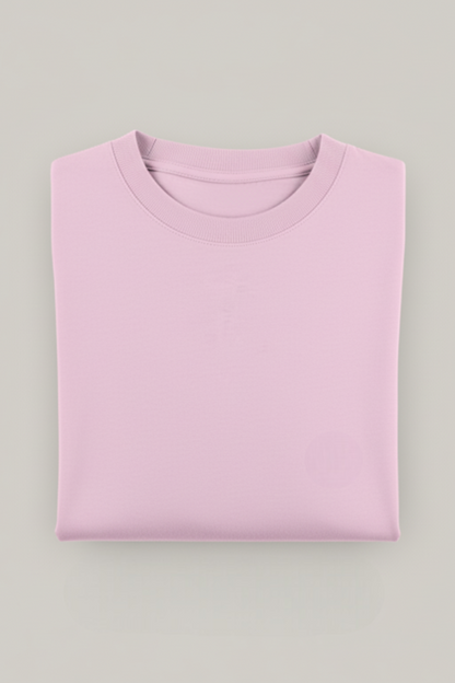 Kleeves Classic 100% Cotton 240 GSM Light Baby Pink Oversized T-Shirt