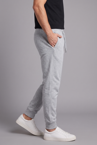 Kleeves Classic 100% Cotton Grey Melange Joggers