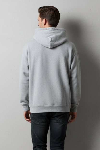 Kleeves Classic 100% cotton 300 GSM Grey Melange Hoodie