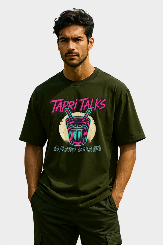 Tapri Talks Oversized 100% Cotton 240 GSM T-Shirt