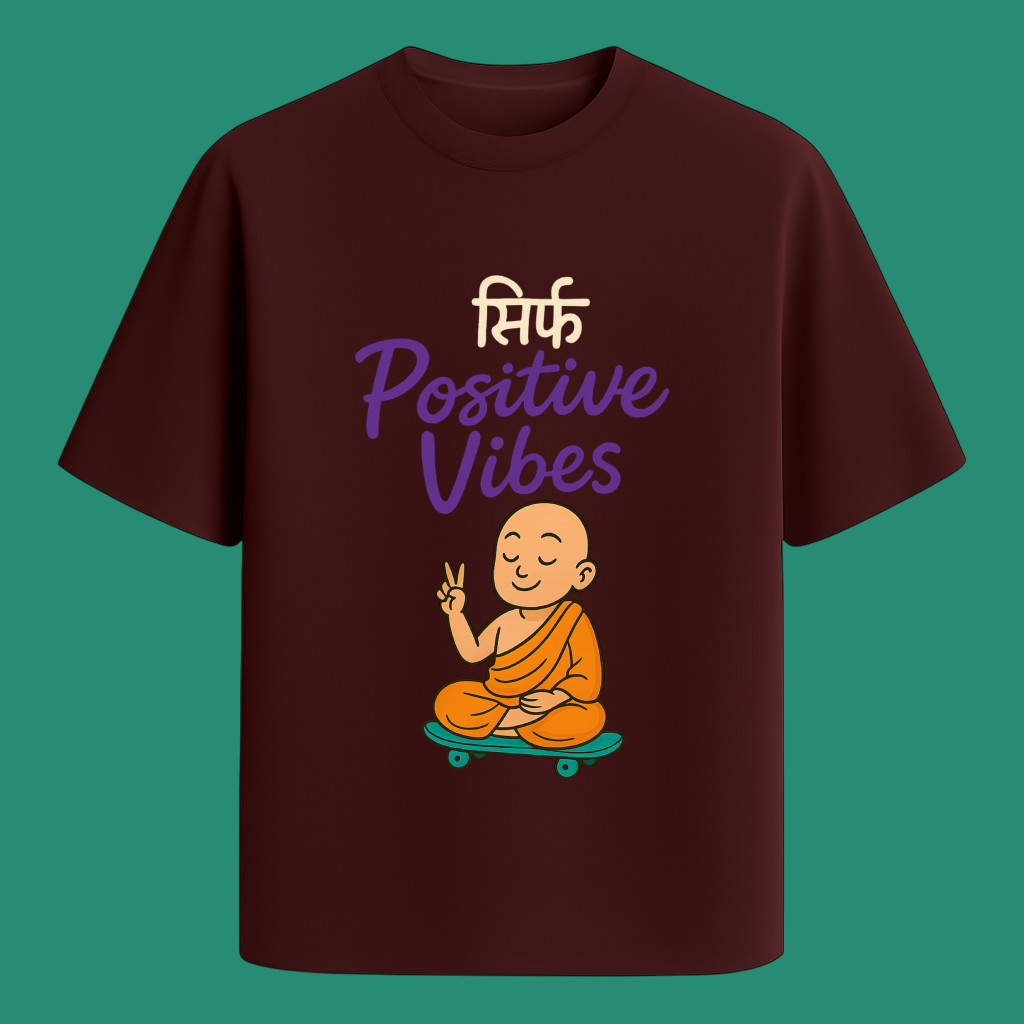Oversized unisex maroon streetwear tshirt India