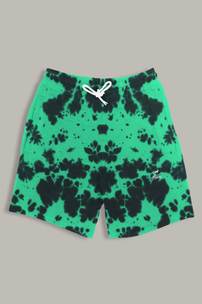 Regular tie dye green black shorts- streetwear shorts India