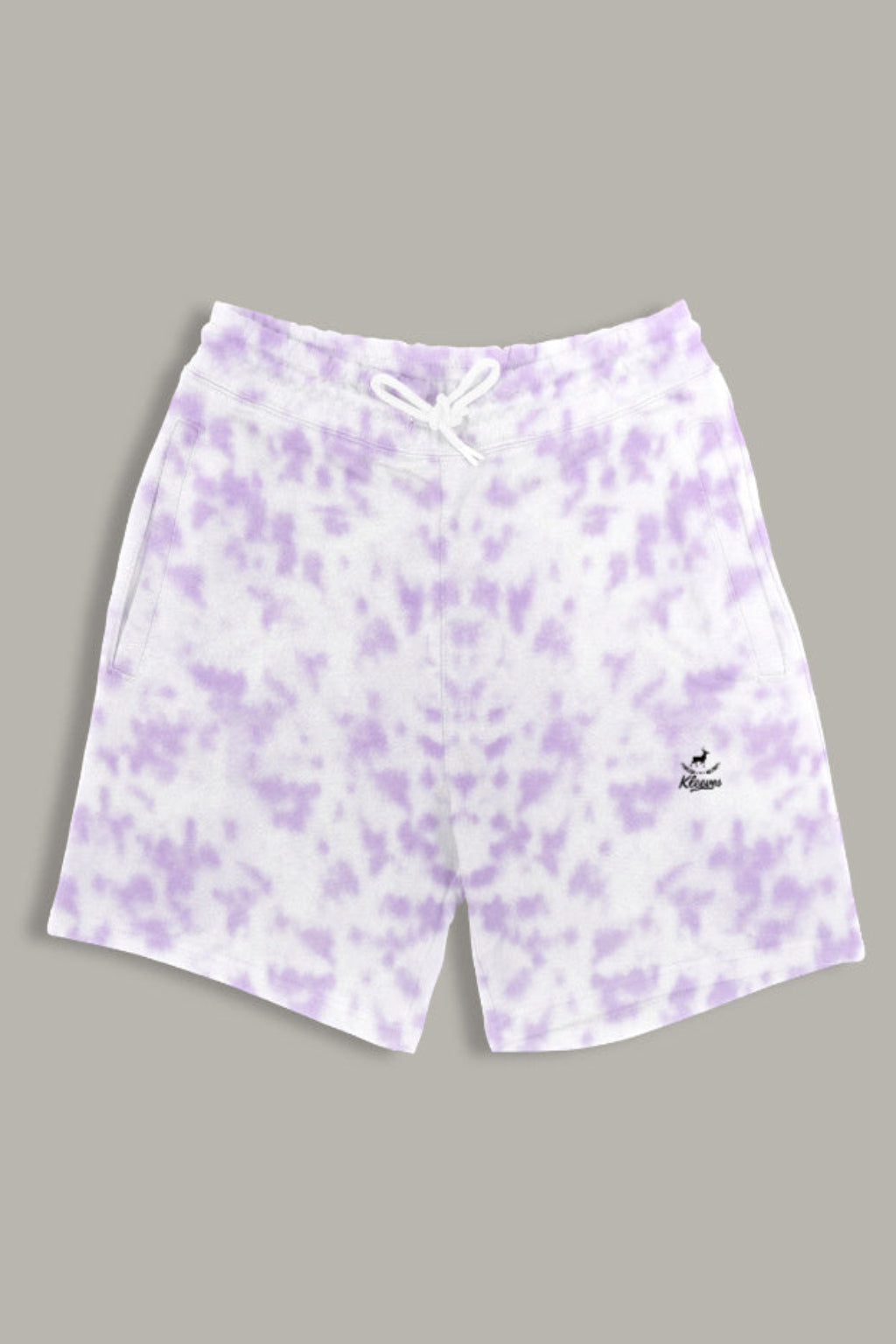 Regular tie dye white lavender shorts- streetwear shorts India