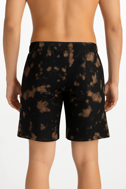 Regular tie dye brown black shorts- streetwear shorts India