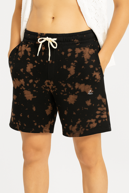 Regular tie dye brown black shorts- streetwear shorts India