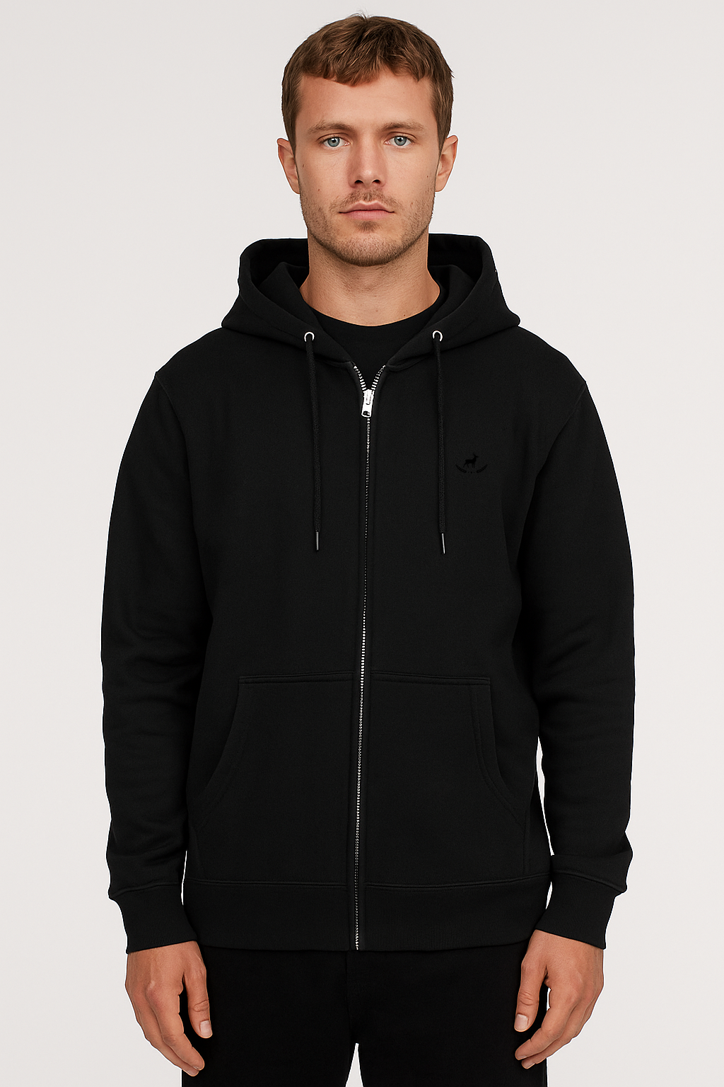Kleeves Classic 400 GSM Black Zip Hoodie