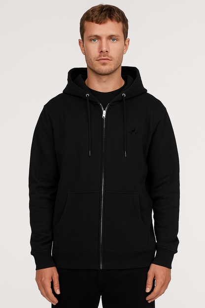Kleeves Classic 400 GSM Black Zip Hoodie