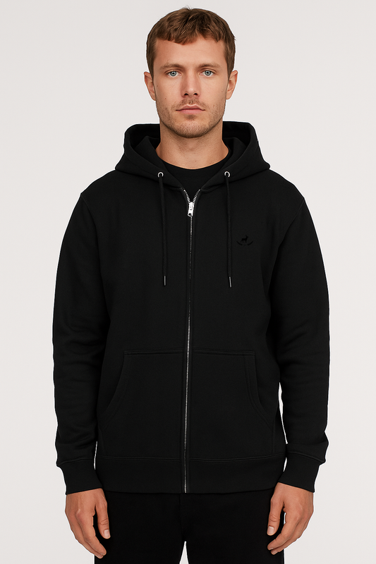Kleeves Classic 400 GSM Black Zip Hoodie