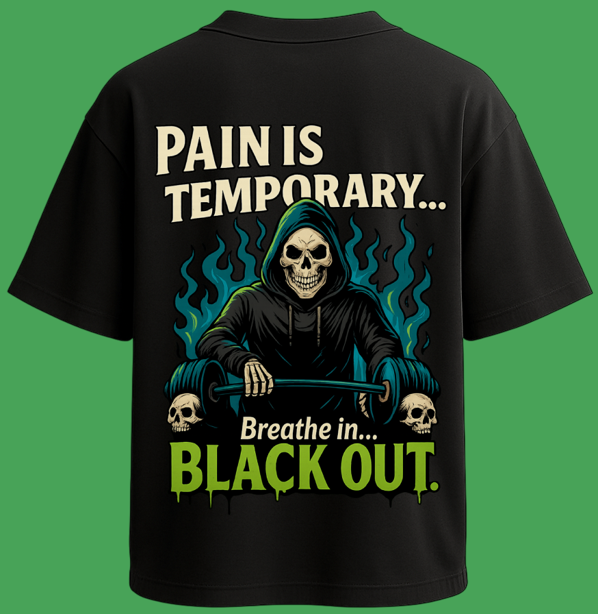 Oversized unisex black streetwear tshirt India