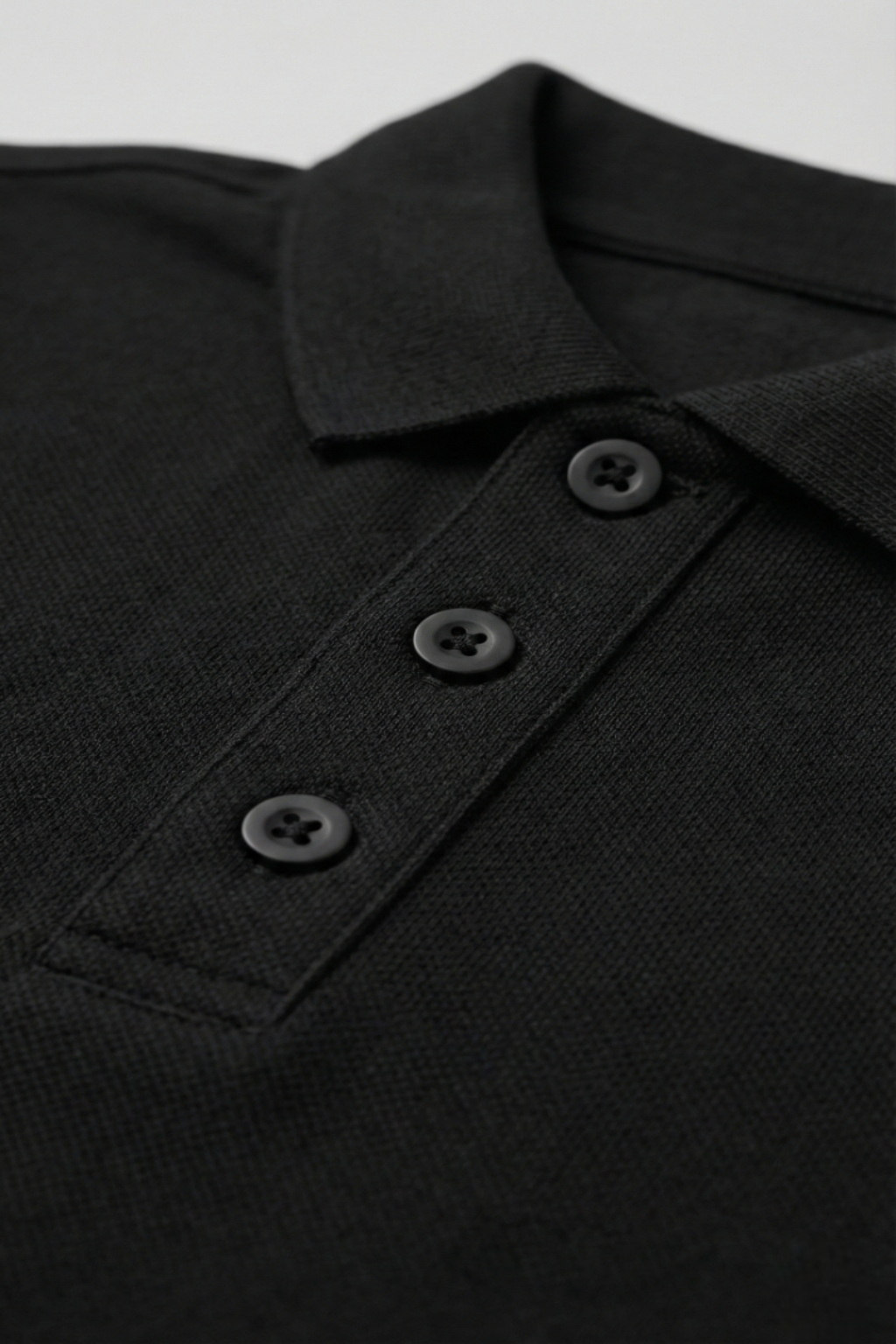 Men's Black 100% Cotton Polo T-shirt