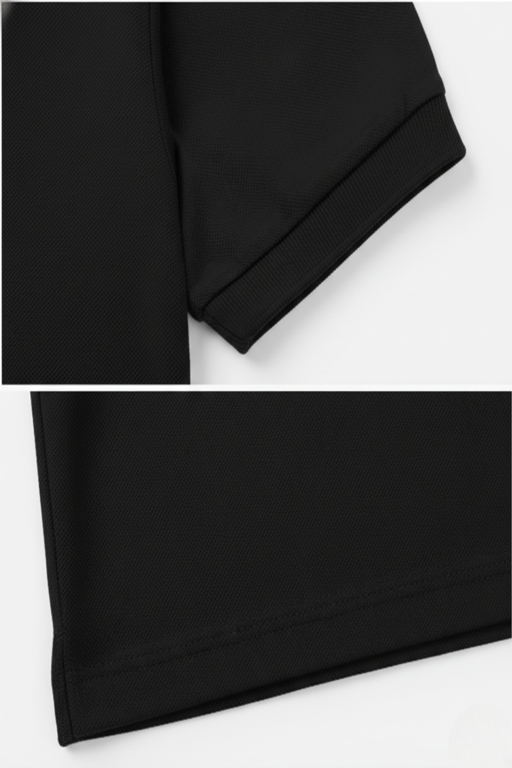 Men's Black 100% Cotton Polo T-shirt