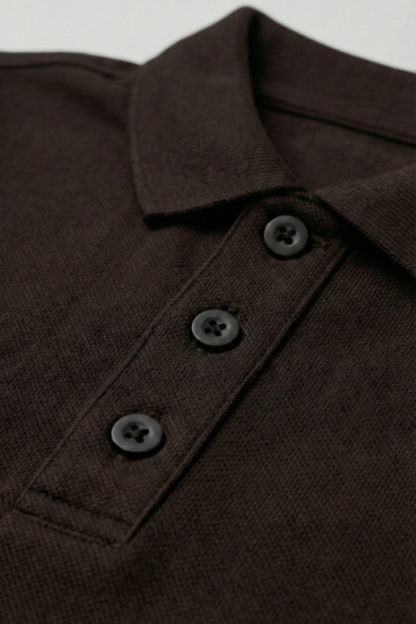 Men's Coffee Brown 100% Cotton Polo T-shirt