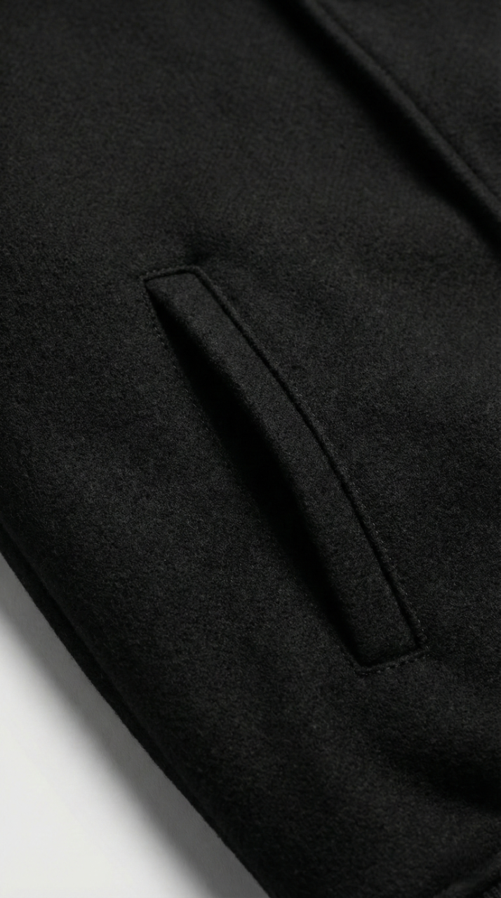 Kleeves Classic 100% Cotton Black Varsity Jacket