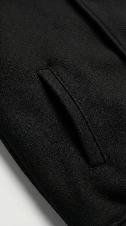 Kleeves Classic 100% Cotton Black Varsity Jacket