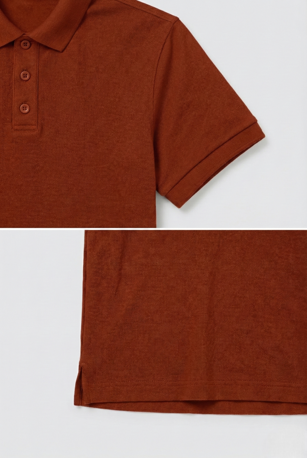 Men's Brick Red 100% Cotton Polo T-shirt