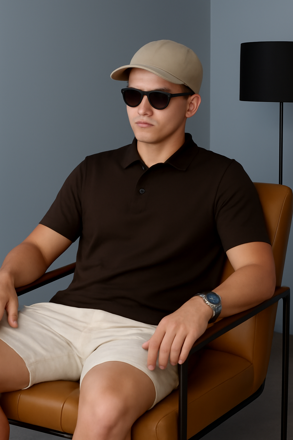 Men's Brown 100% Cotton 220 GSM Polo Tshirt