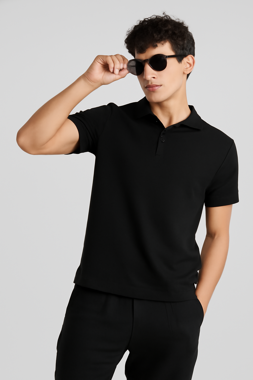 Men's Black 100% Cotton 220 GSM Polo Tshirt
