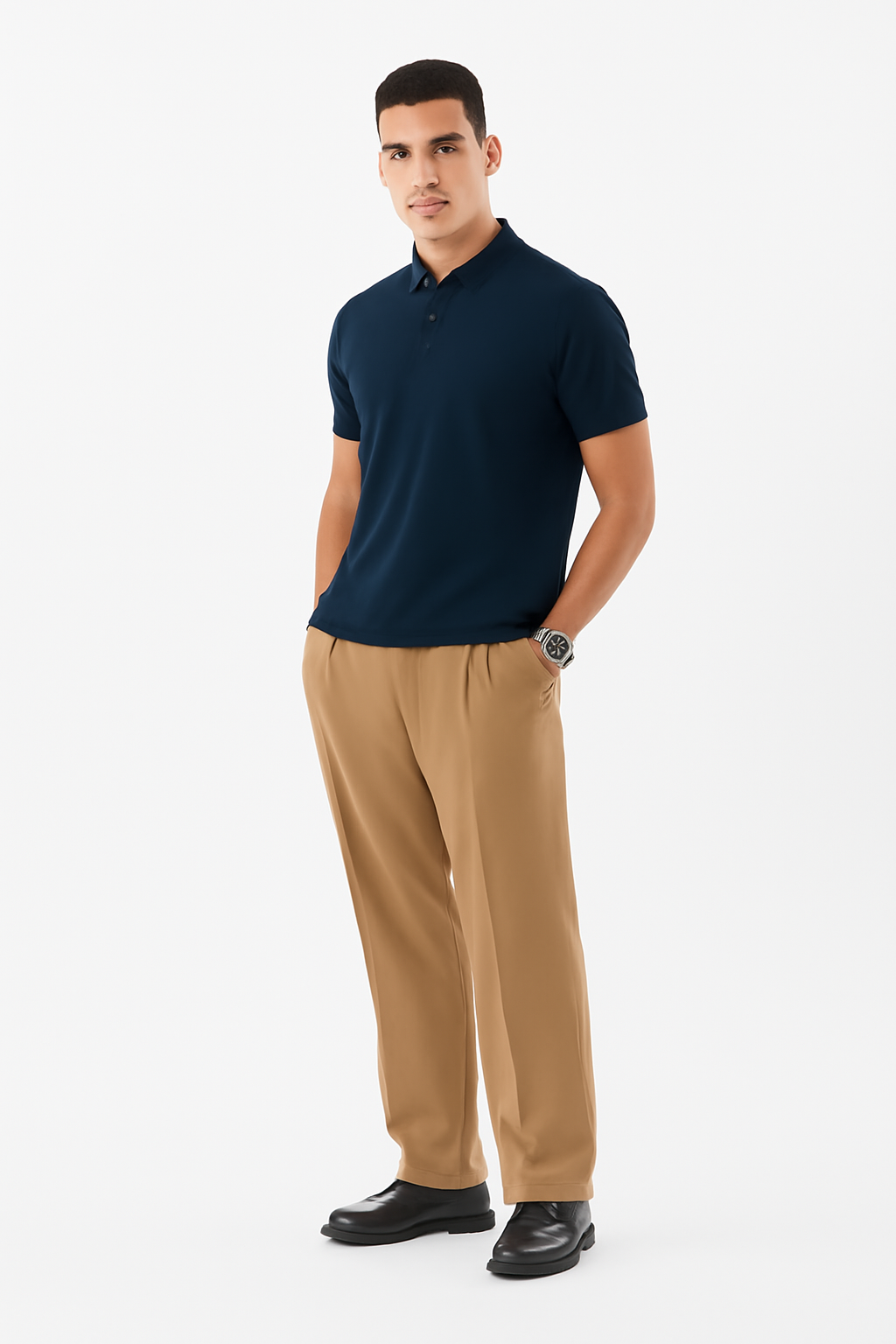 Men's Navy Blue 100% Cotton 220 GSM Polo Tshirt