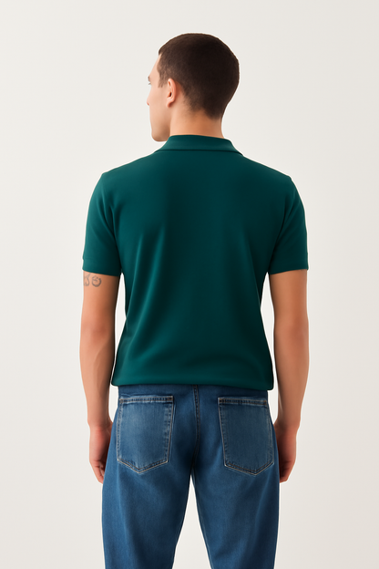 Men's Blue 100% Cotton 220 GSM Polo Tshirt