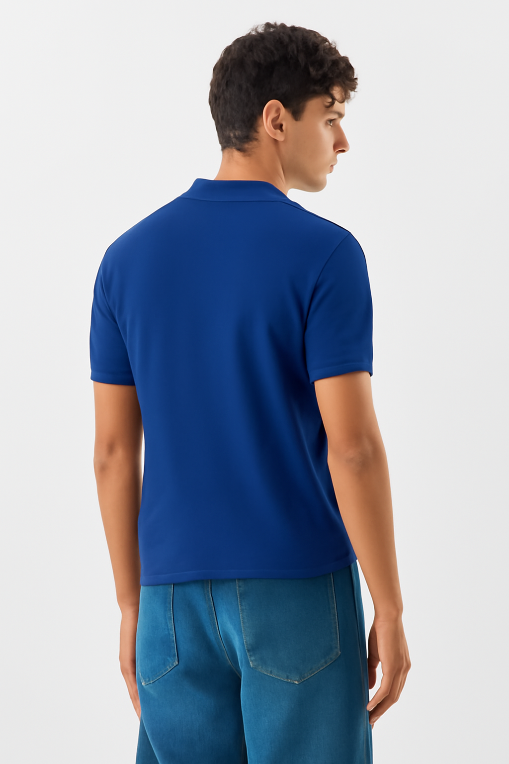 Men's Blue 100% Cotton 220 GSM Polo Tshirt  