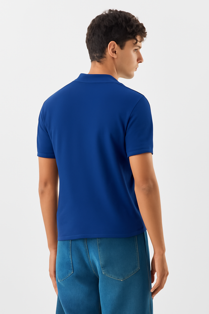Men's Blue 100% Cotton 220 GSM Polo Tshirt  